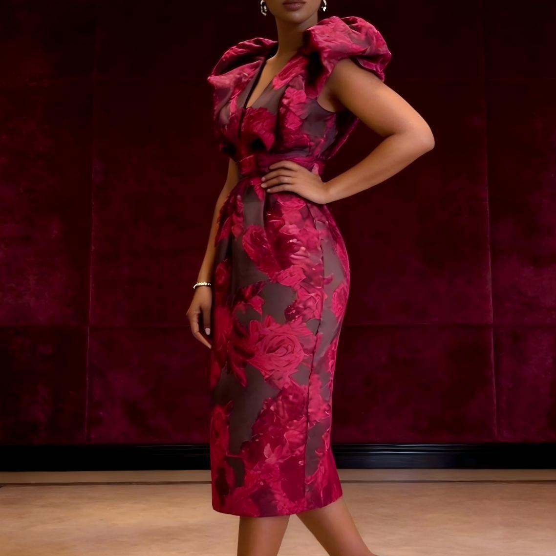 Midi Dress - Vestido de Coquetel Plus Size QMANSHA