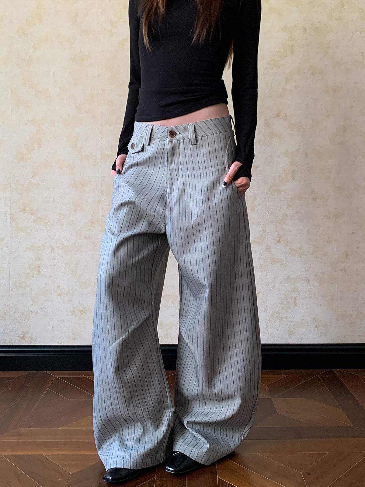 Tailored Trouser Wide - Calças casuais de perna larga com