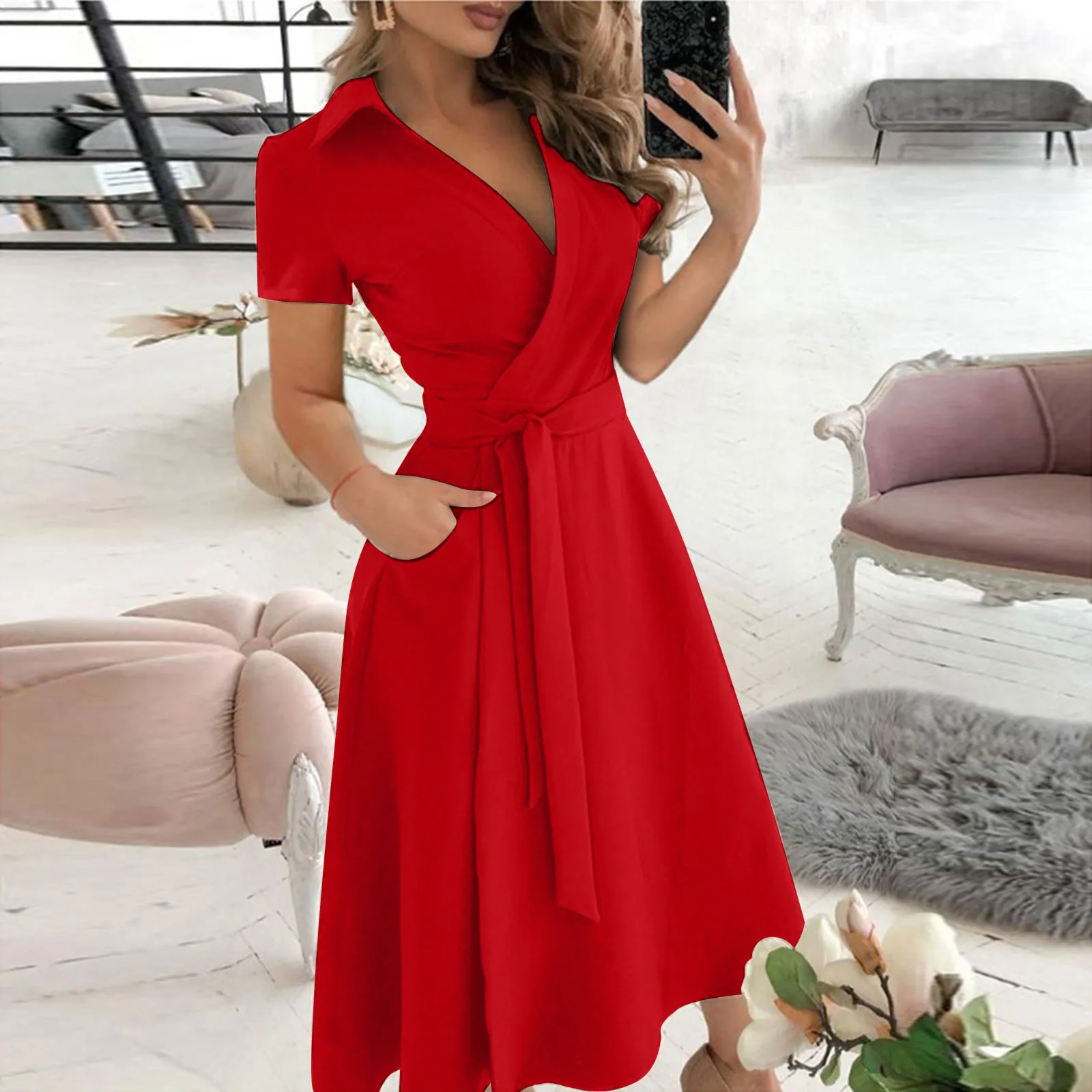 Primavera verão moda escritóri - Women'S Red Formal Wear avaliação e preço