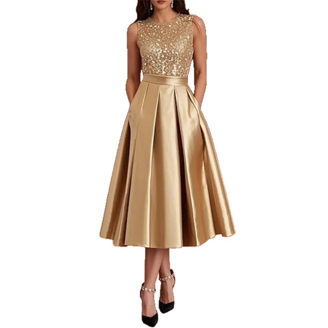Vestido Midi de Cetim Bordado  - Midi Dress avaliação e preço