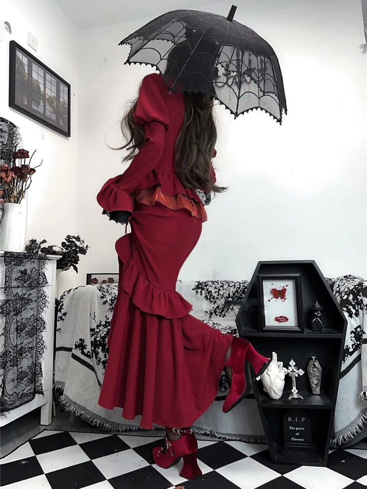 Primavera vermelho vintage ves - Women'S Red Formal Wear avaliação e preço