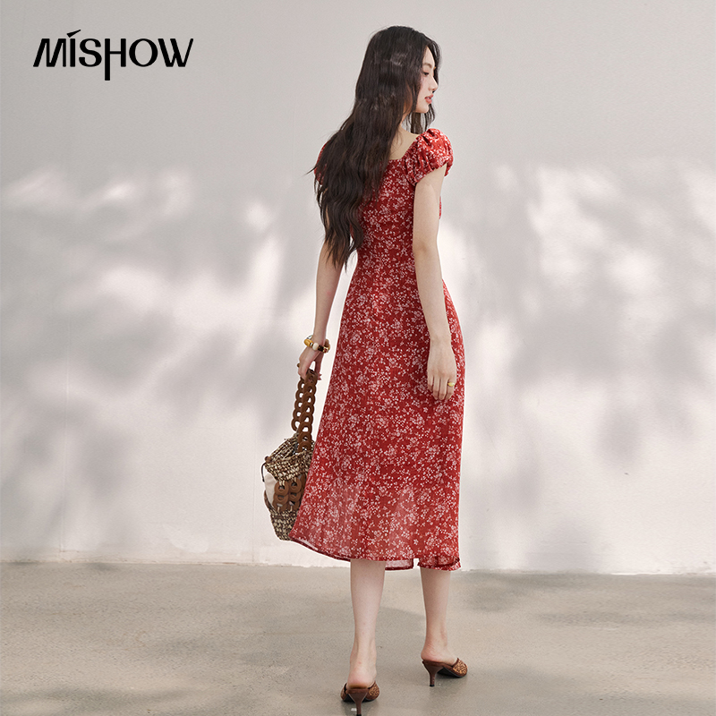 Vestido Midi Feminino MISHOW V - Women'S Red Formal Wear avaliação e preço