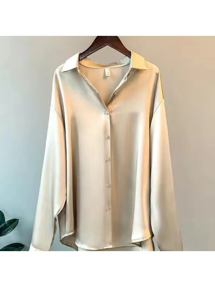 Plus size casual camisa de sed - Silk Blouse avaliação e preço
