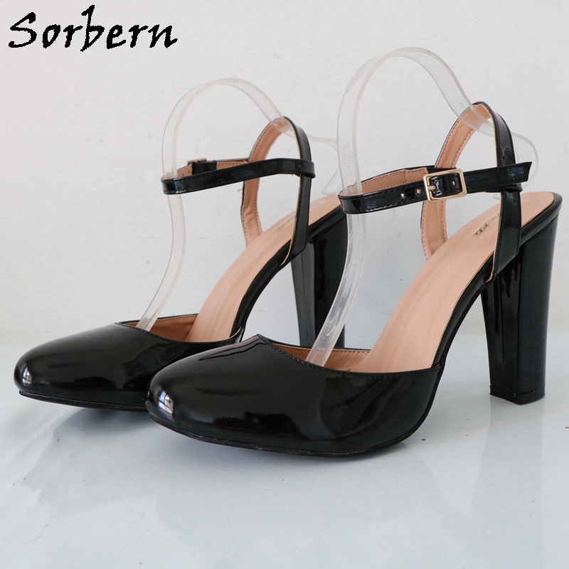 Sorbern-sapatos de cinta no to - Pump Heel Block avaliação e preço