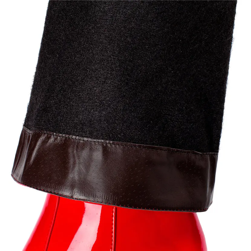 Vermelho branco couro de paten - Women'S Red Formal Wear avaliação e preço