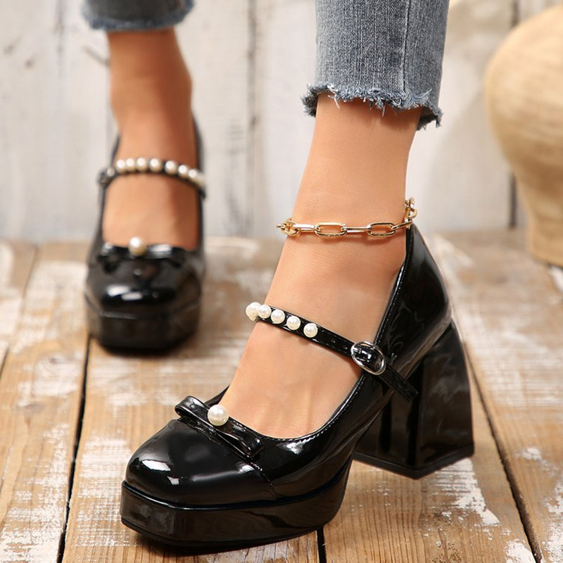 Marca de luxo bloco salto mary - Pump Heel Block avaliação e preço